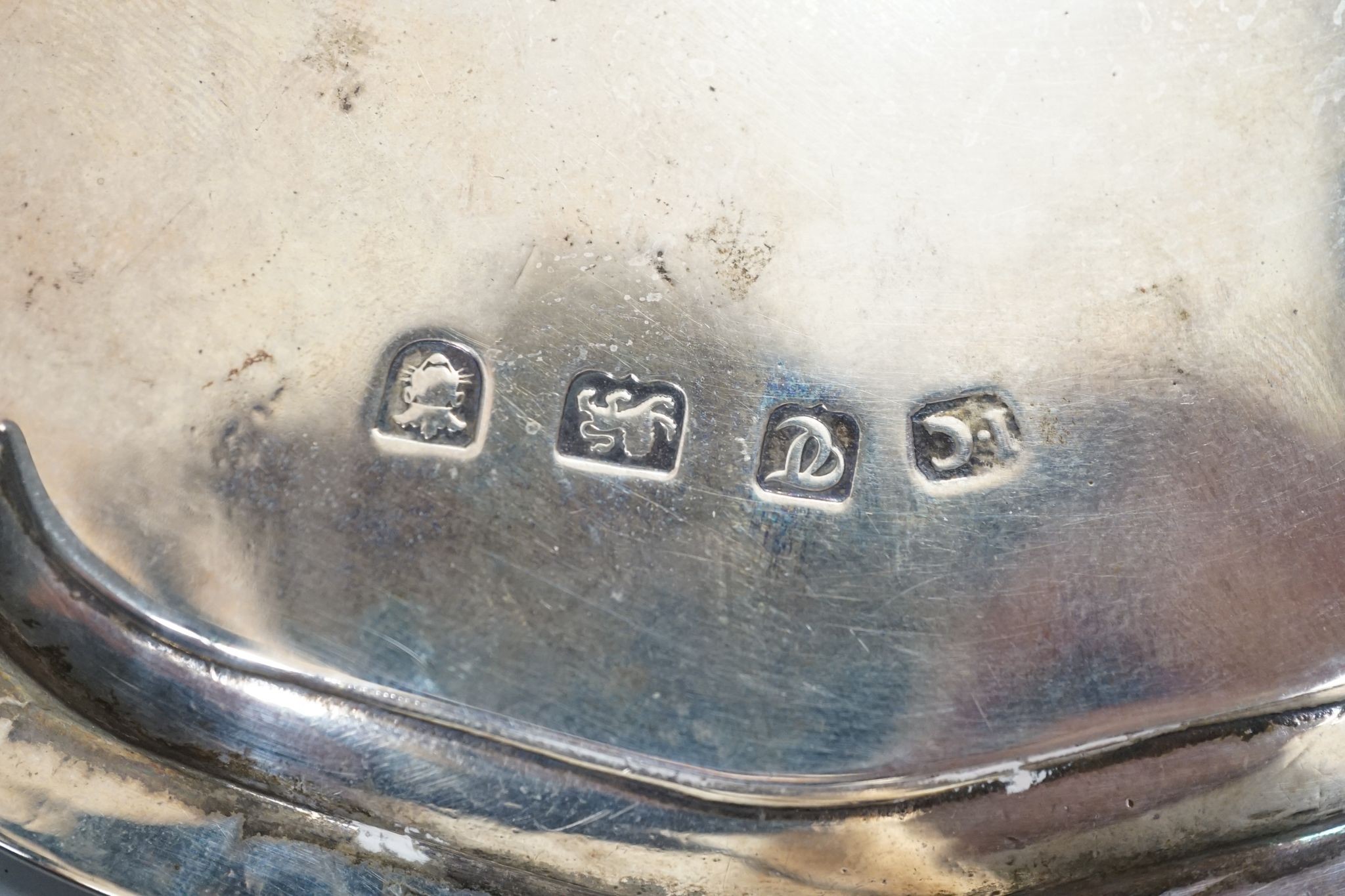 A George III silver waiter, on three claw feet, John Chapman II, London, 1774, 17.9cm, 8oz (repair).